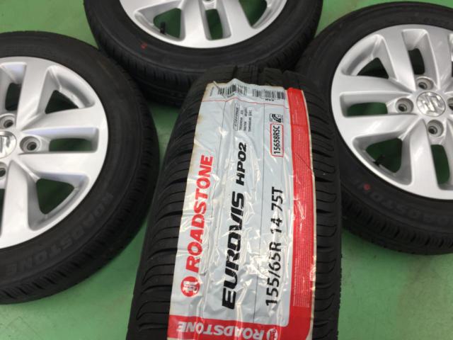☆バランス調整済SET☆  スズキ純正   スペーシア/MK53S 後期純正アルミホイール  +   ROADSTONE   Eurovis HP02