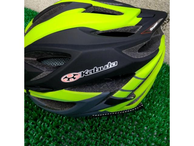 【L/XL】OGK kabuto Steair サイクリングヘルメット ブラック×グレー×グリーン ※JCFステッカー有り