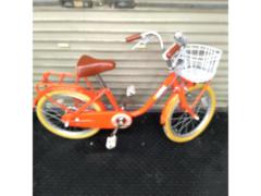 【メーカー不明】18インチ シングルギア キッズサイクル オレンジ
