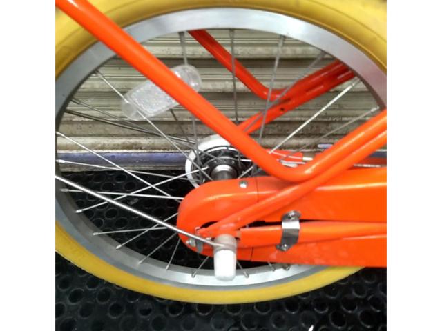 【メーカー不明】18インチ シングルギア キッズサイクル オレンジ