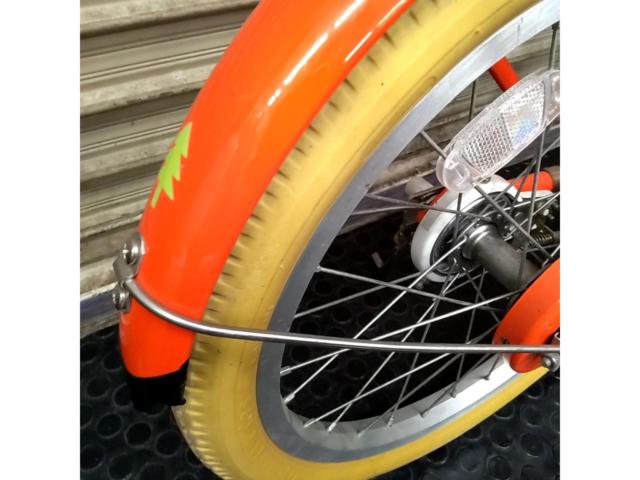 【メーカー不明】18インチ シングルギア キッズサイクル オレンジ