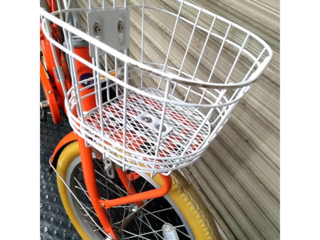 【メーカー不明】18インチ シングルギア キッズサイクル オレンジ