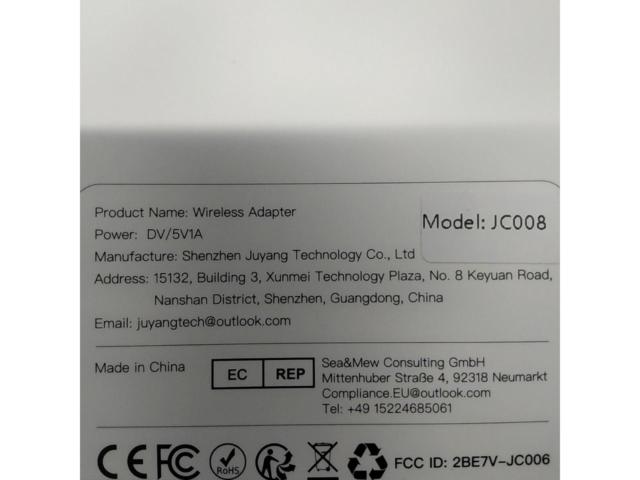 Wireless CarPlay
&amp;
Android
Auto Adapter
JC008