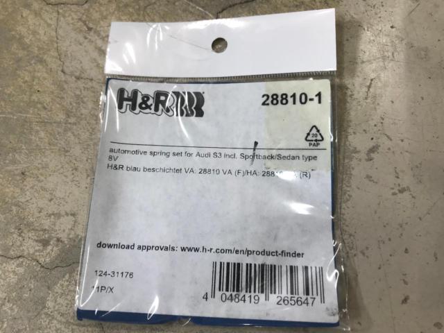 H&R S3 ダウンサス【28810-1】