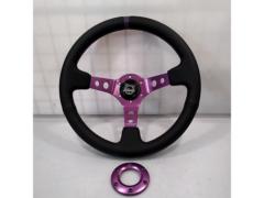 NRG
Deep dish
Purple spokes
Steering