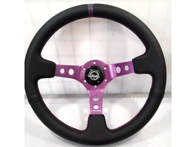 NRG
Deep dish
Purple spokes
Steering
