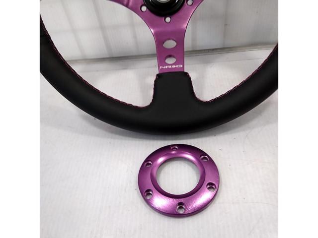 NRG
Deep dish
Purple spokes
Steering