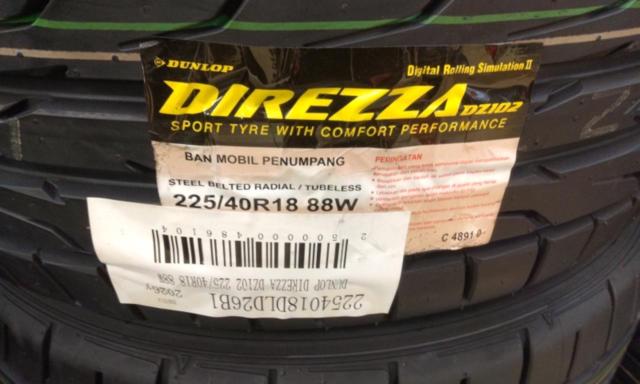 ★新品タイヤ4本セット★DUNLOP DIREZZA DZ102 225/40R18 88W