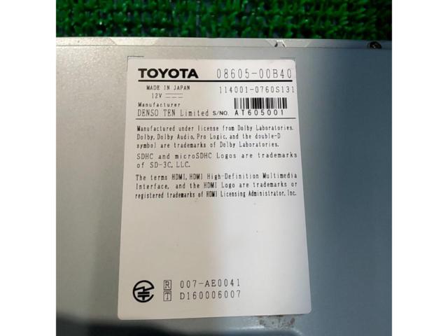 【トヨタ純正】  NSZT-Y68T 4×4フルセグ/CD/SD/DVD/Bluetooth(オーディオ/ハンズフリー) 
