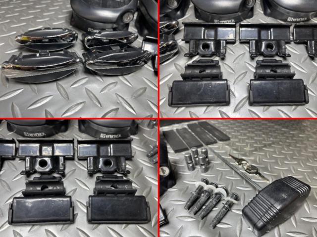 【INNO/RV-INNO】エアロベースステー フラッシュレール用スルータイプ[XS450] + 取付フック[TR138] + エアロベースバー[XB115] 2本 カローラツーリングで使用