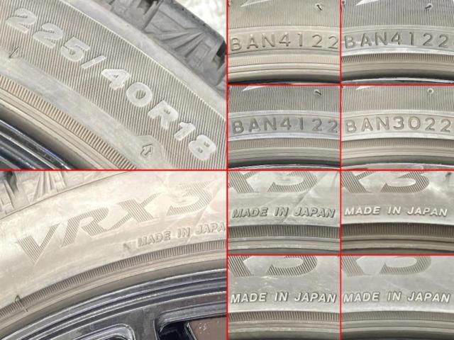 【ABE SHOKAI】EURODESIGN Swindon+【BRIDGESTONE】BLIZZAK VRX3 225/40R18 88Q 2022年製 ミニクラブマンJCW/BMW1・2シリーズ