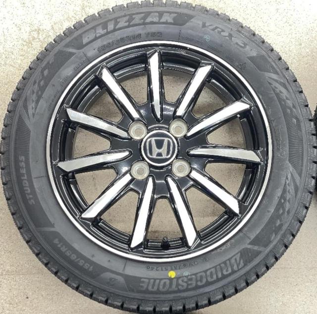 【中古ホイール未使用タイヤ】 ホンダ(HONDA) N-WGN純正 + BRIDGESTONE(ブリヂストン) BLIZZAK VRX3 155/65R14 75Q 2024年製 4本