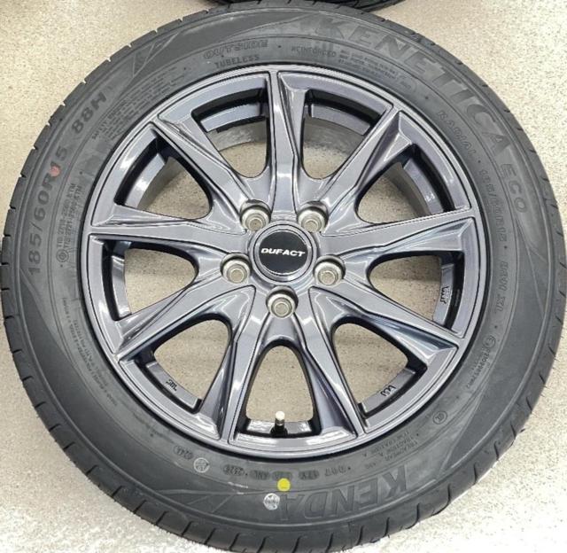 【未使用タイヤ+中古アルミホイールセット】 DUFACT  + KENDA(ケンダ) KR203 185/60R15 88H XL 2026年製 4本セット