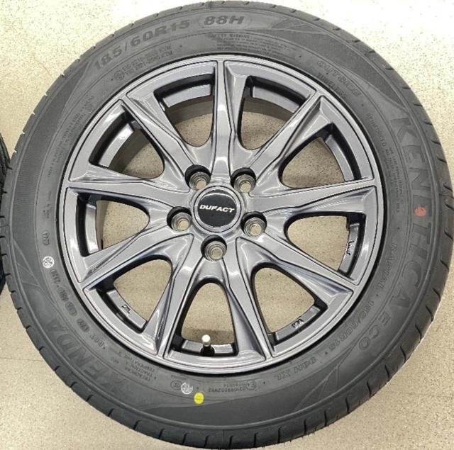 【未使用タイヤ+中古アルミホイールセット】 DUFACT  + KENDA(ケンダ) KR203 185/60R15 88H XL 2026年製 4本セット