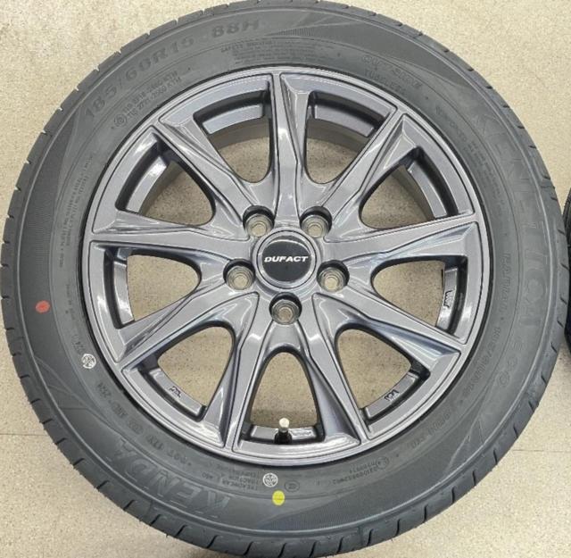 【未使用タイヤ+中古アルミホイールセット】 DUFACT  + KENDA(ケンダ) KR203 185/60R15 88H XL 2026年製 4本セット