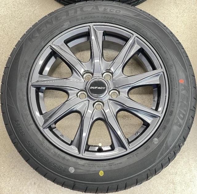 【未使用タイヤ+中古アルミホイールセット】 DUFACT  + KENDA(ケンダ) KR203 185/60R15 88H XL 2026年製 4本セット