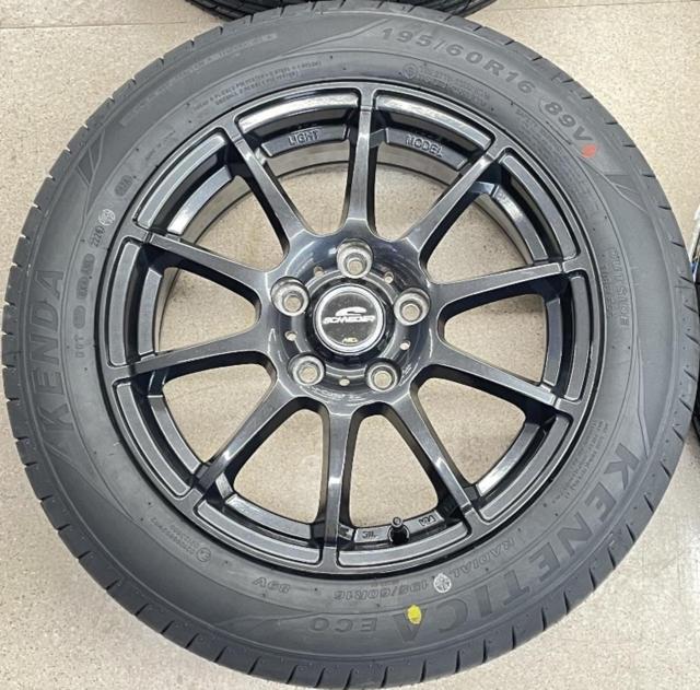 【未使用タイヤ+中古アルミホイールセット】 A-TECH SCHNEIDER StaG + KENDA(ケンダ) KR203 195/60R16 89V 2026年製 4本セット