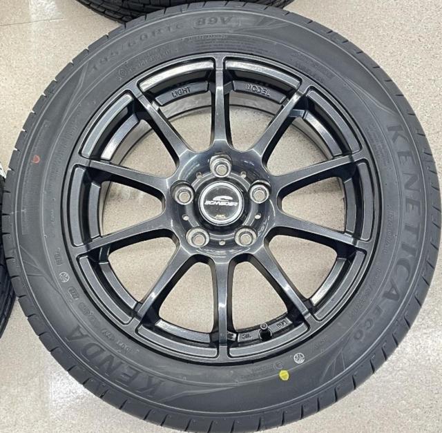 【未使用タイヤ+中古アルミホイールセット】 A-TECH SCHNEIDER StaG + KENDA(ケンダ) KR203 195/60R16 89V 2026年製 4本セット