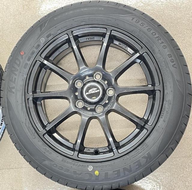 【未使用タイヤ+中古アルミホイールセット】 A-TECH SCHNEIDER StaG + KENDA(ケンダ) KR203 195/60R16 89V 2026年製 4本セット
