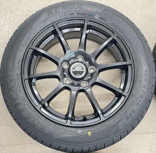 【未使用タイヤ+中古アルミホイールセット】 A-TECH SCHNEIDER StaG + KENDA(ケンダ) KR203 195/60R16 89V 2026年製 4本セット