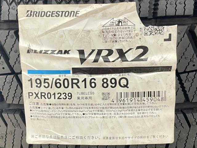 【中古ホイール未使用タイヤ】 スズキ(SUZUKI) フロンクス純正 + BRIDGESTONE(ブリヂストン)BLIZZAK VRX2 195/60R16 89Q 2024年製 4本