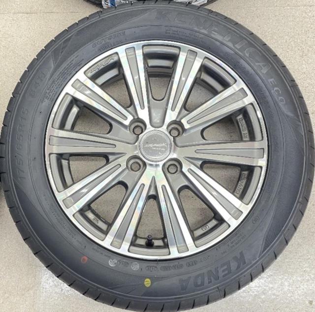 【未使用タイヤ+中古アルミホイールセット】 ENKEI(エンケイ)  SMACK  + KENDA(ケンダ) KR203 175/65R15 84H 2026年製 4本セット