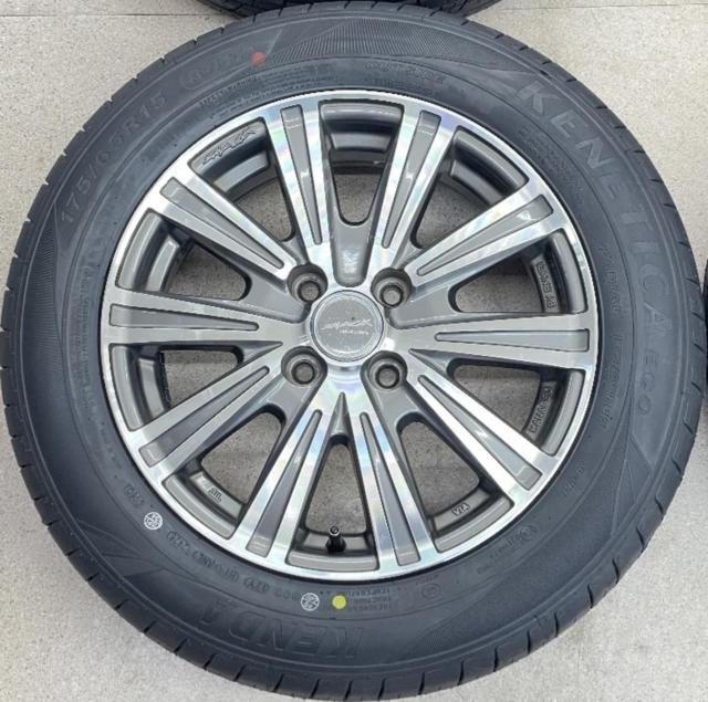 【未使用タイヤ+中古アルミホイールセット】 ENKEI(エンケイ)  SMACK  + KENDA(ケンダ) KR203 175/65R15 84H 2026年製 4本セット