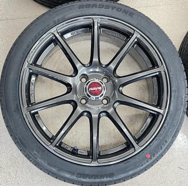 【未使用タイヤ+中古アルミホイールセット】 RAYS GRAM LIGHTS 57Transcend+ ロードストーン Eurovis Sport 04 205/45R17 2026年製 4本セット