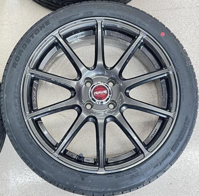 【未使用タイヤ+中古アルミホイールセット】 RAYS GRAM LIGHTS 57Transcend+ ロードストーン Eurovis Sport 04 205/45R17 2026年製 4本セット