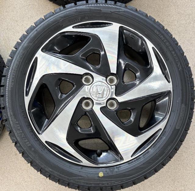 【中古ホイール未使用タイヤ】ホンダ(HONDA) N-WGNカスタム純正 + DUNLOP(ダンロップ) WINTERMAXX02 WM02 165/55R15 75Q 2025年製 4本