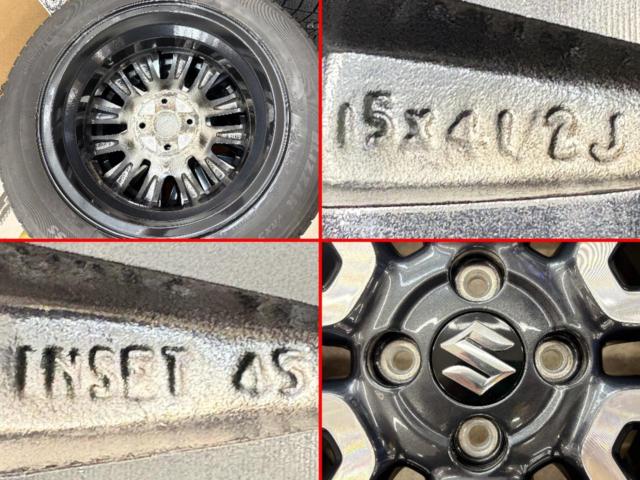 スズキ(SUZUKI) MR31/MR41S ハスラーJスタイルII純正 + BRIDGESTONE(ブリヂストン) BLIZZAK VRX3 165/60R15 77Q 2025年製 4本