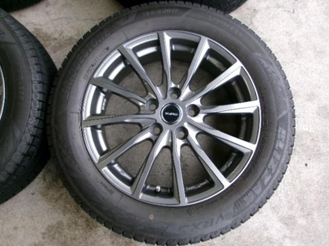 【平座ナット専用】BRIDGESTONE BALMINUM AR12 + BRIDGESTONE BLIZZAK VRX3 195/60-17 4本セット Z09307