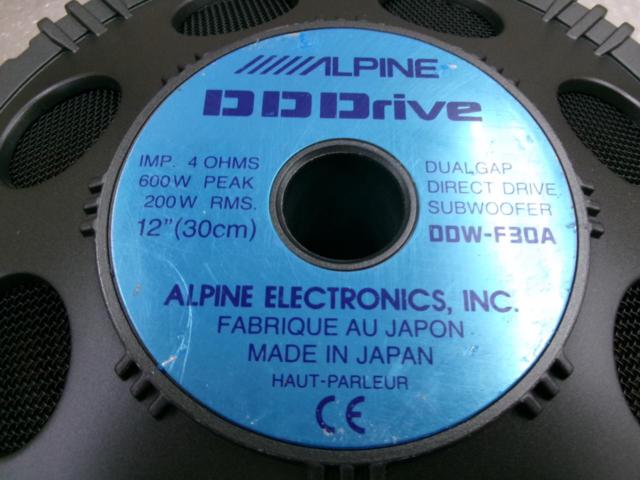 ALPINE
DDDrive
DDW-F30A
* '12 (30cm) woofer