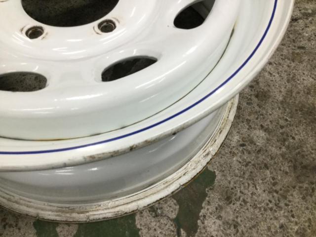 メーカー不明 ホワイトスチールホイール