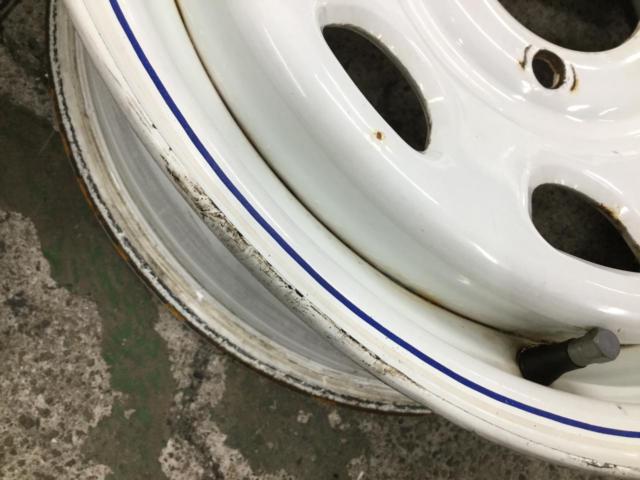 メーカー不明 ホワイトスチールホイール