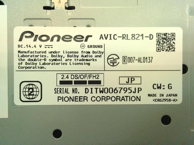 【carrozzeria】AVIC-RL821-D
