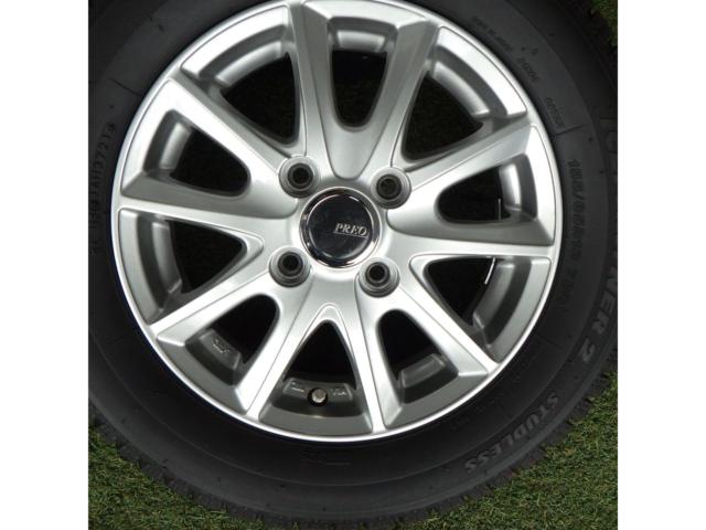 【スタッドレス】【BRIDGESTONE】PREO シルバースポークホイール+【BRIDGESTONE】ICE PARTNER 2【155/65R13 73Q 2021年製造】