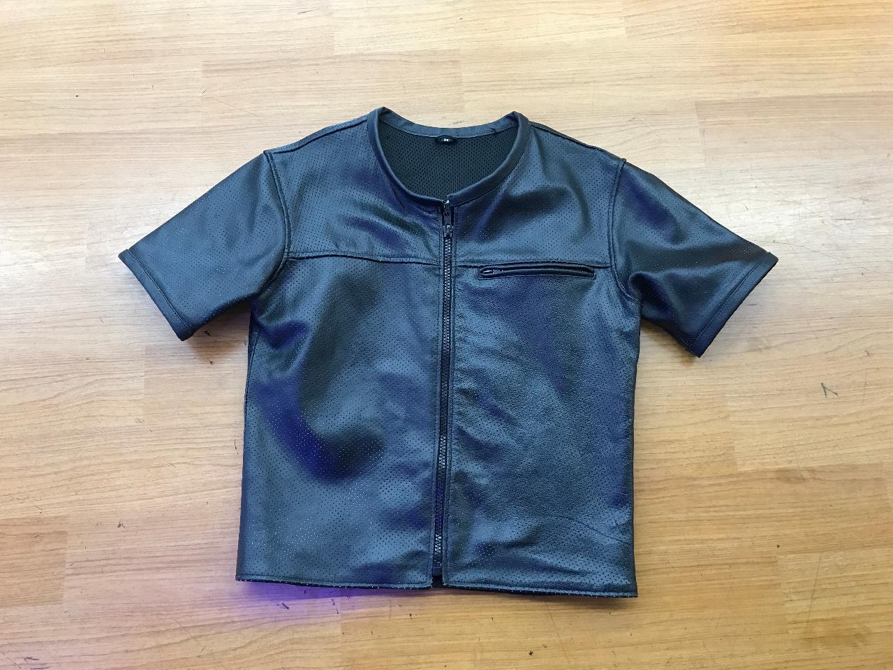 メーカー不明 パンチングメッシュレザージャケット