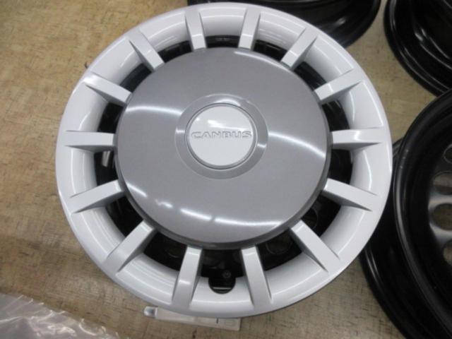 【ダイハツ純正】 L850S/ムーブキャンバス 純正スチールホイール キャップ付 4本セット
