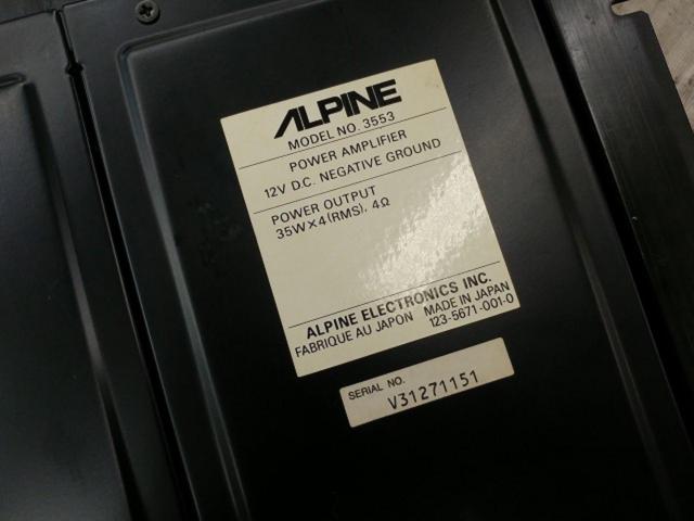 【ALPINE】3553 4/3/2チャンネルパワーアンプ
