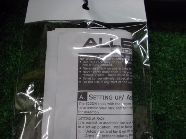 ALLEN
SPORTS
For securing the rear spare tire.
Cycle Carrier
322DN