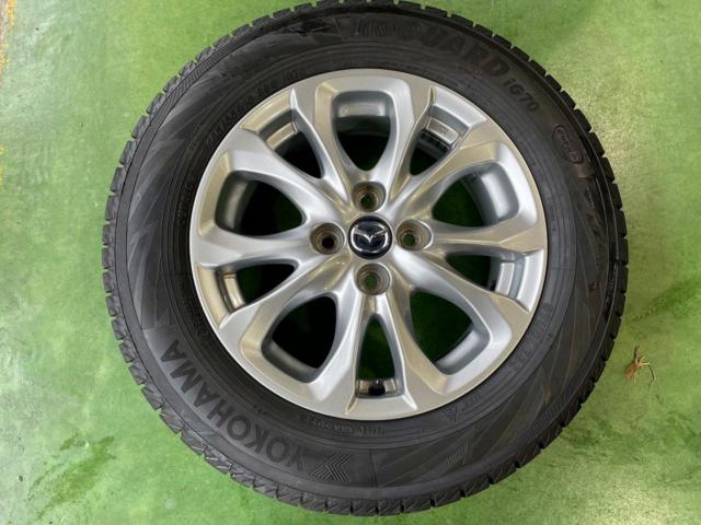 マツダ デミオ純正アルミ + YOKOHAMA(ヨコハマ) IceGuard IG70 185/65R15 2022年製★ミゾたっぷり!マツダ2にも