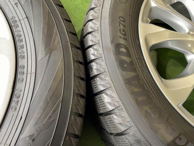 マツダ デミオ純正アルミ + YOKOHAMA(ヨコハマ) IceGuard IG70 185/65R15 2022年製★ミゾたっぷり!マツダ2にも