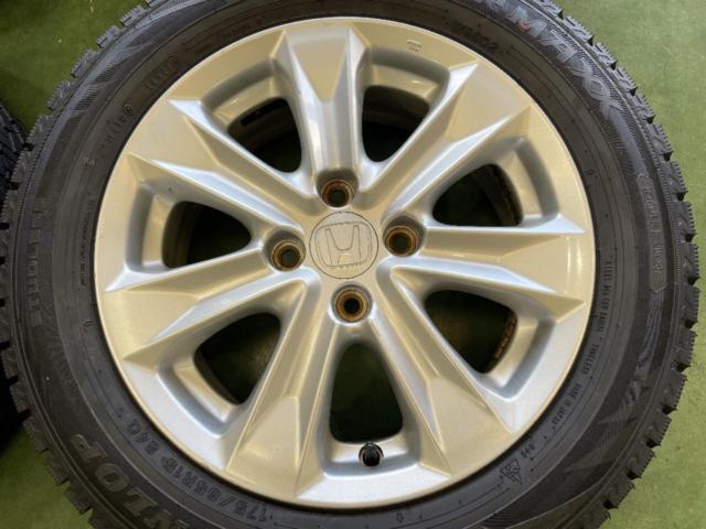 ホンダ フィット純正アルミ + DUNLOP(ダンロップ) WINTERMAXX WM02 175/65R15 2024年製★ミゾたっぷり!シャトル/ZE2インサイト/グレイスにも