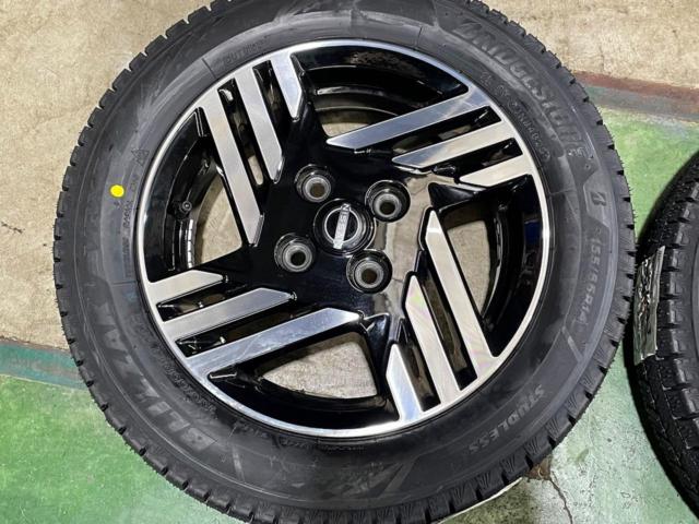 88 日産 B4#系 デイズ ハイウェイスター X 純正アルミ + BRIDGESTONE BLIZZAK VRX3 155/65R14 2025年製★新品タイヤ!現行ルークス/サクラにも
