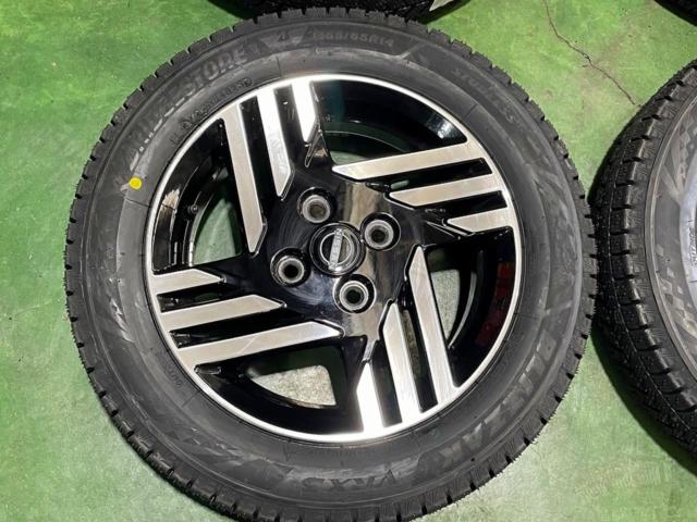 88 日産 B4#系 デイズ ハイウェイスター X 純正アルミ + BRIDGESTONE BLIZZAK VRX3 155/65R14 2025年製★新品タイヤ!現行ルークス/サクラにも