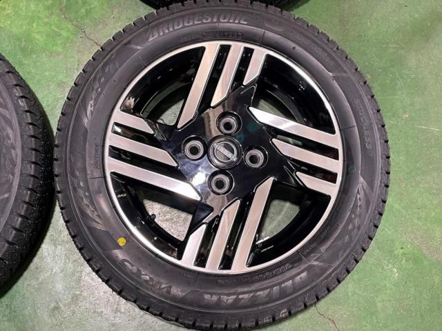 88 日産 B4#系 デイズ ハイウェイスター X 純正アルミ + BRIDGESTONE BLIZZAK VRX3 155/65R14 2025年製★新品タイヤ!現行ルークス/サクラにも