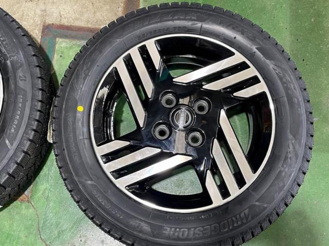 88 日産 B4#系 デイズ ハイウェイスター X 純正アルミ + BRIDGESTONE BLIZZAK VRX3 155/65R14 2025年製★新品タイヤ!現行ルークス/サクラにも
