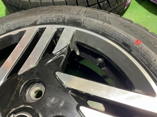 88日産 B4#系デイズ ハイウェイスターX純正アルミ+ NEXEN(ネクセン) WINGUARD ice2 155/65R14 25年製★タイヤは新品!現行ルークス/デイズルークスにも