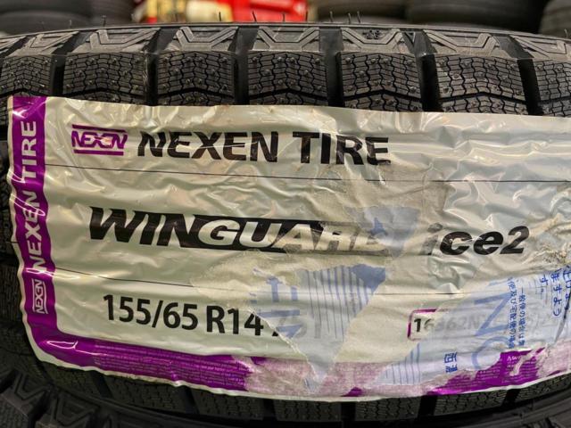 88日産 B4#系デイズ ハイウェイスターX純正アルミ+ NEXEN(ネクセン) WINGUARD ice2 155/65R14 25年製★タイヤは新品!現行ルークス/デイズルークスにも